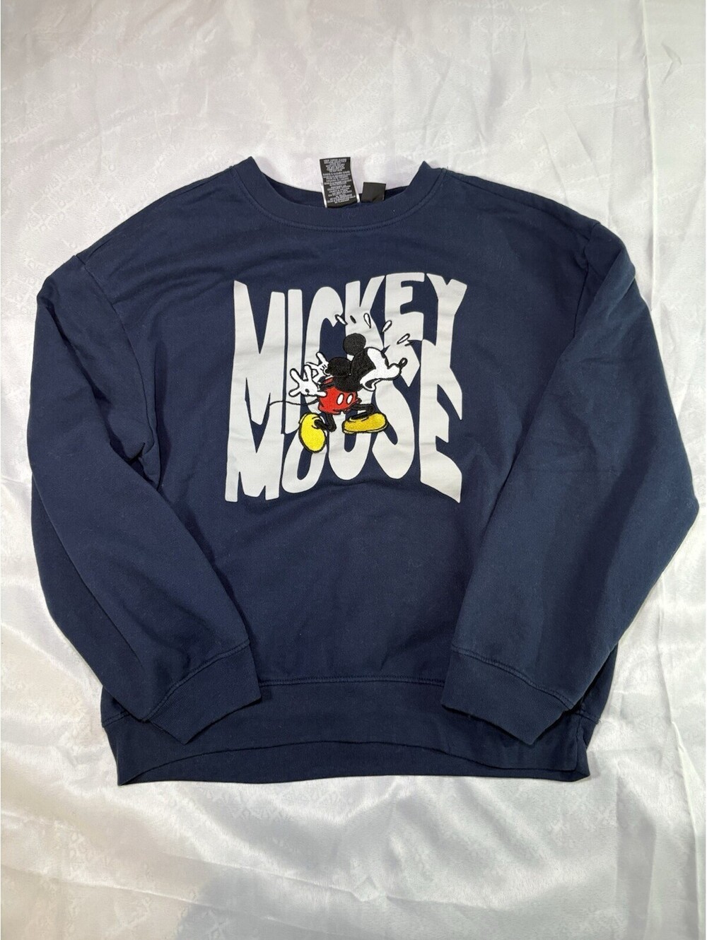 Vintage Disney Mickey Mouse Blue Men's M Crewneck Pullover Sweatshirt